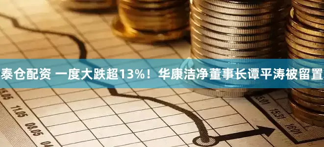 泰仓配资 一度大跌超13%！华康洁净董事长谭平涛被留置